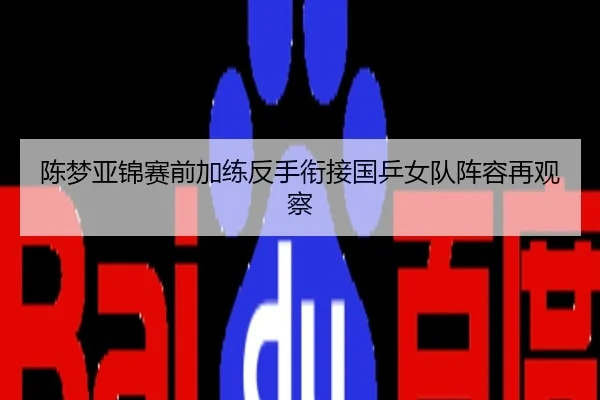 陈梦亚锦赛前加练反手衔接国乒女队阵容再观察